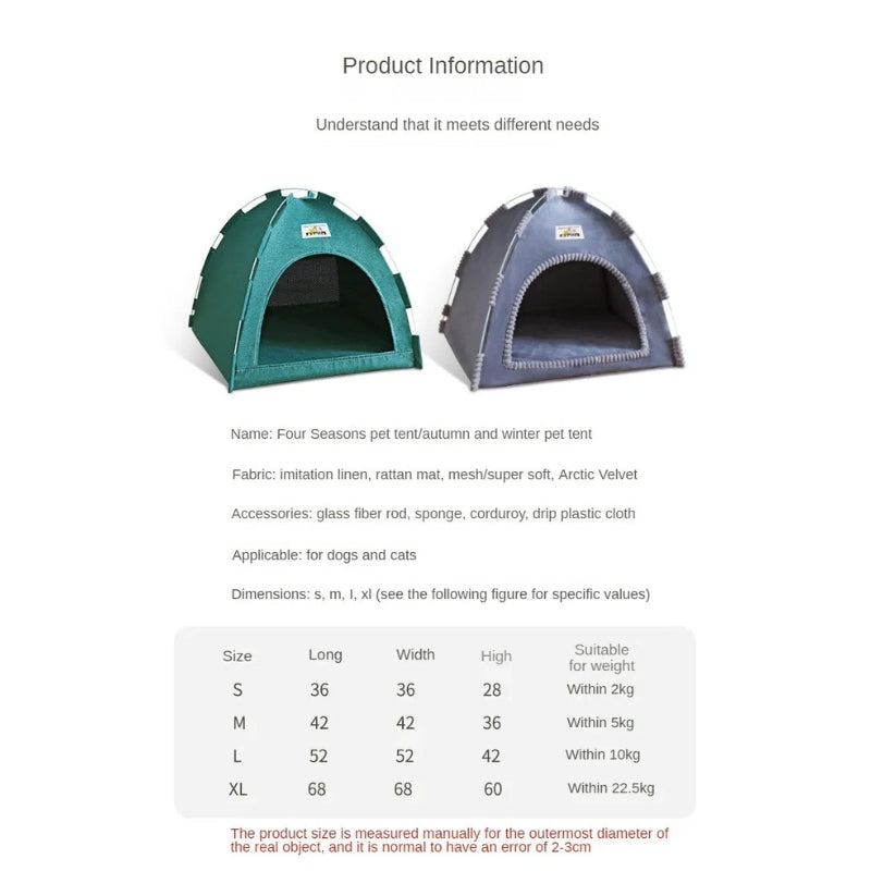 Foldable All-Season Cat Tent House