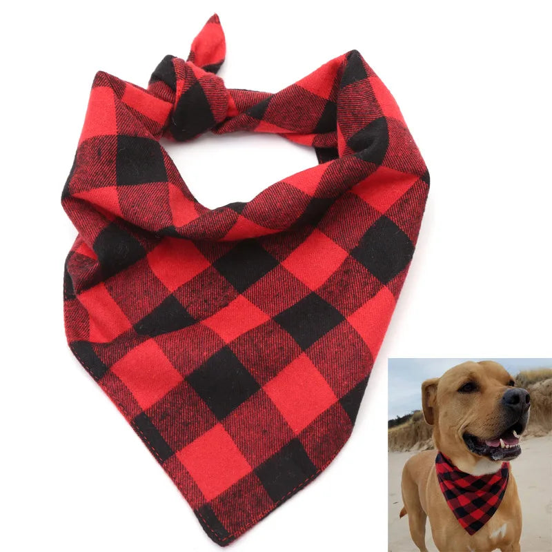 Red & Black Plaid Dog Bandana