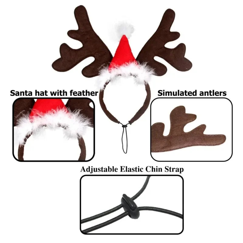 Reindeer Antlers Christmas Dog Headband