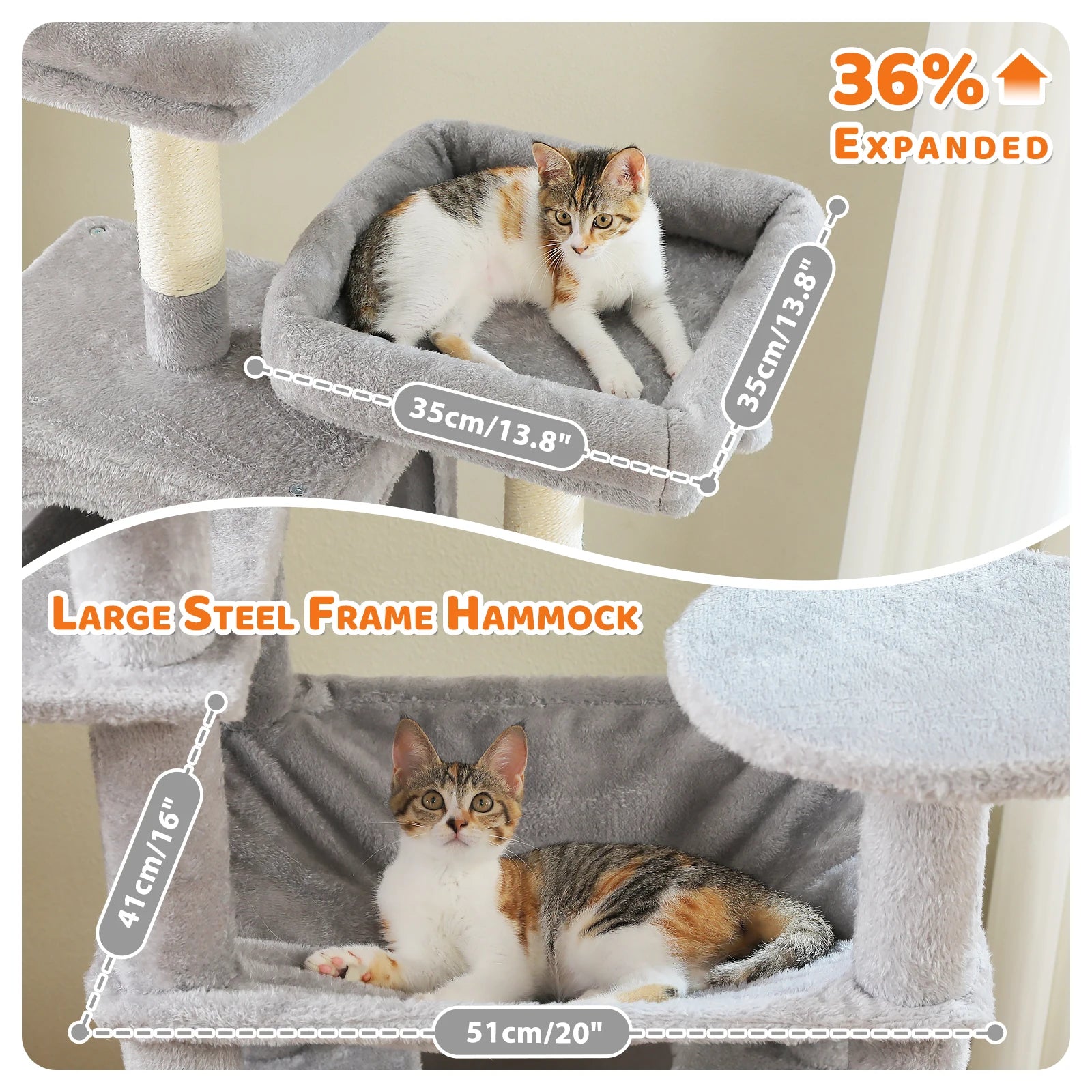 Grand arbre à chat multi-niveaux