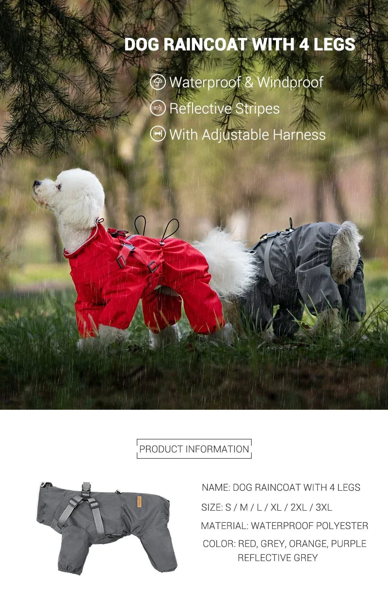 Imperméable avec harnais intégré pour chien