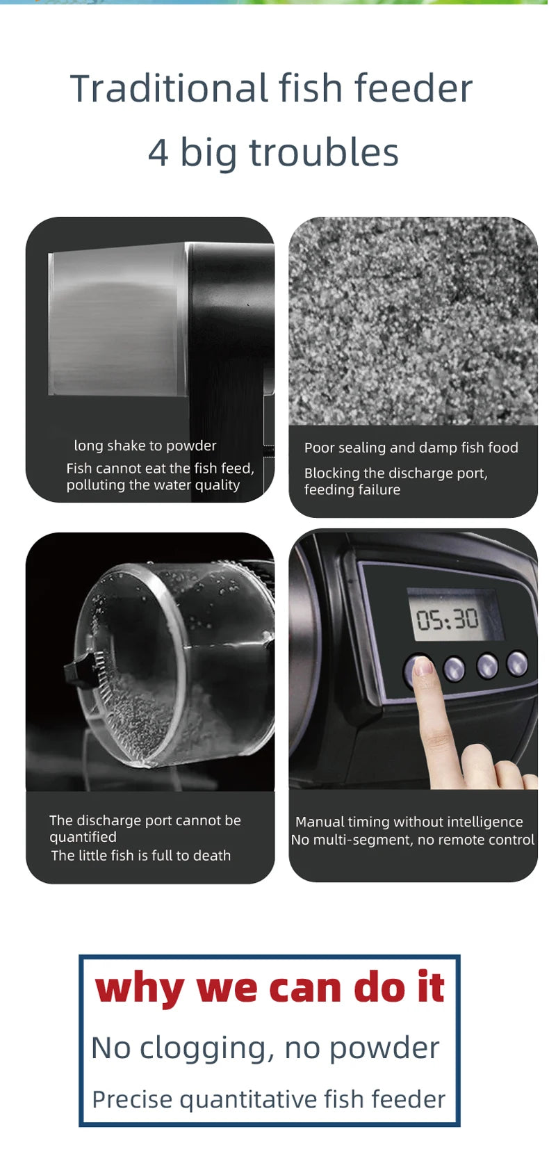 Large Capacity Fish Feeder with WIFI app