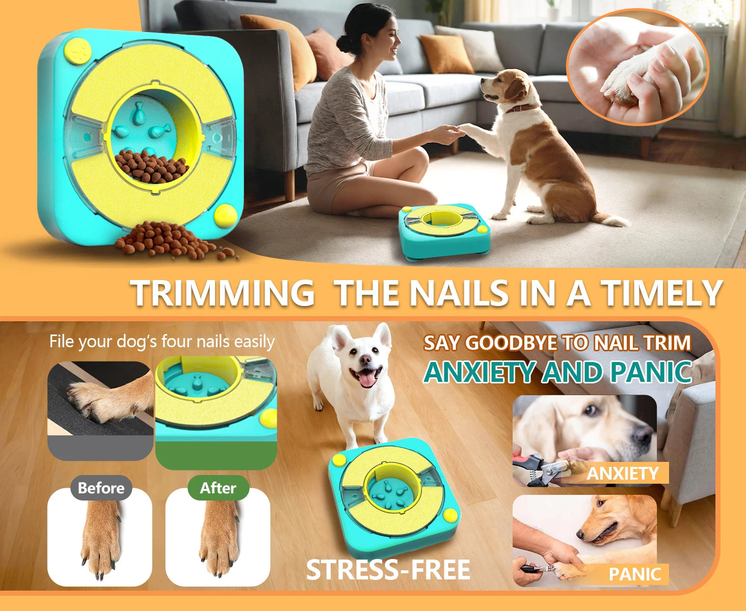 Jouet puzzle interactif 3 en 1 pour chien