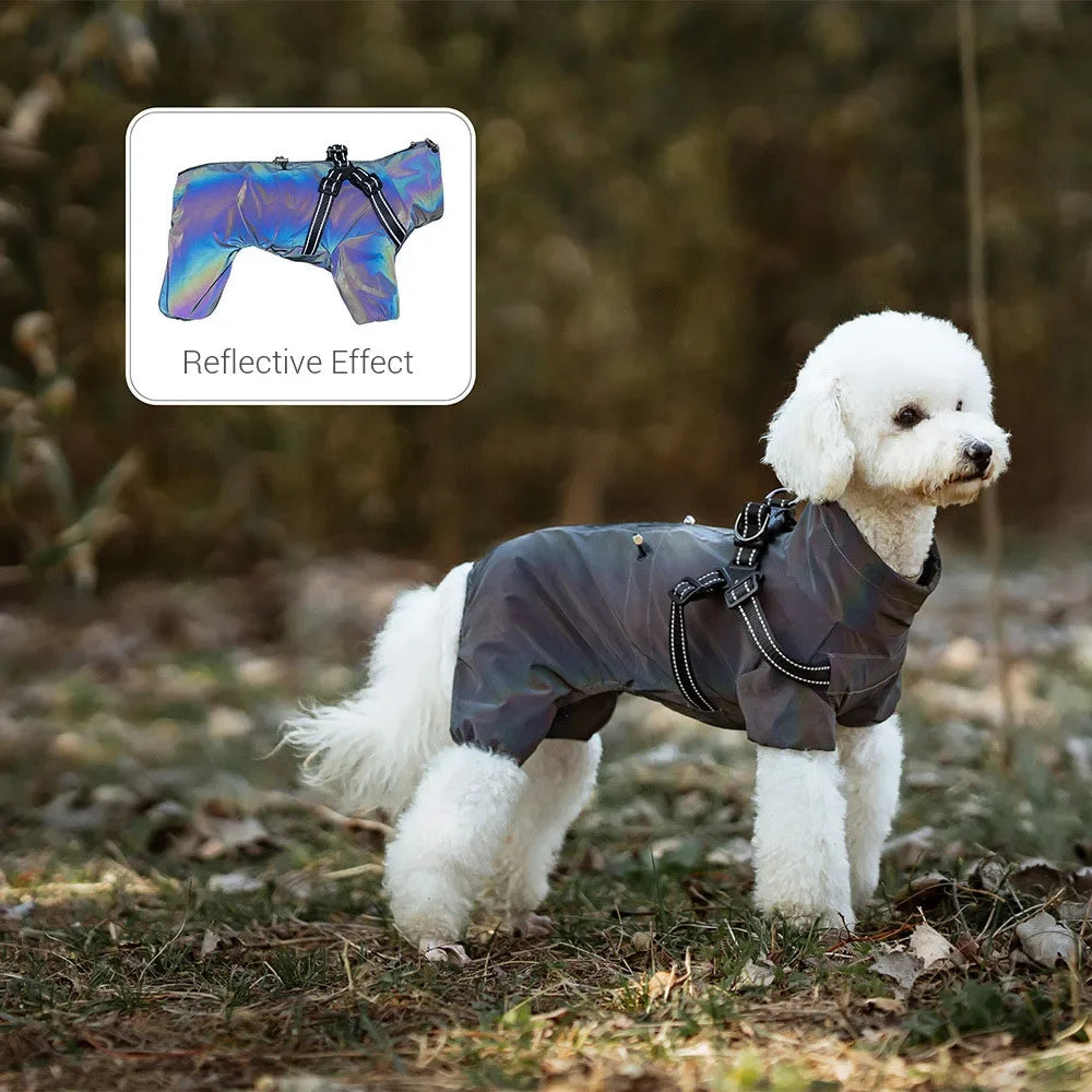 Imperméable avec harnais intégré pour chien