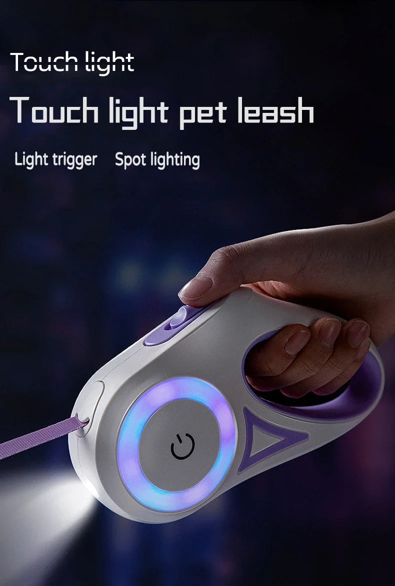 Laisse rétractable pour chien à LED