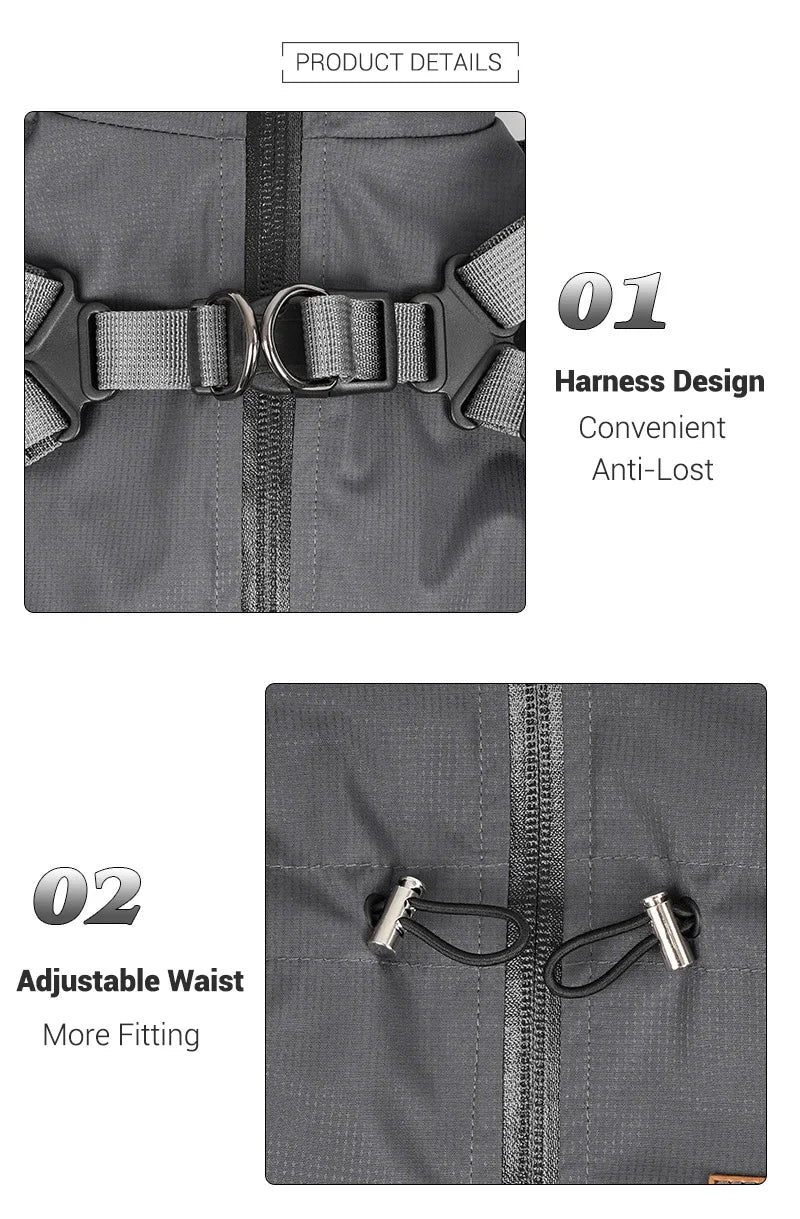Imperméable avec harnais intégré pour chien