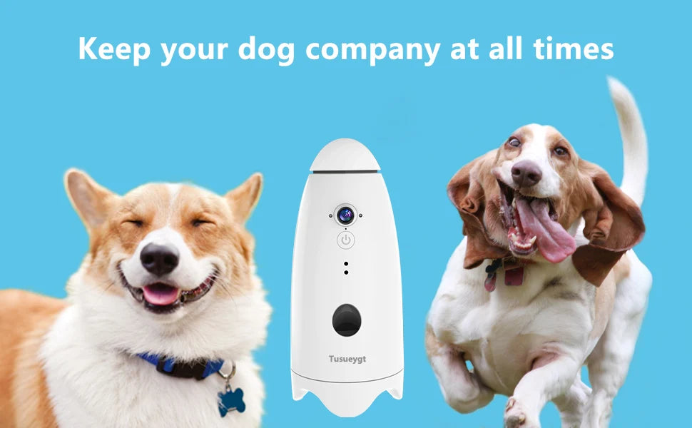 Caméra intelligente pour chien avec distributeur de friandises