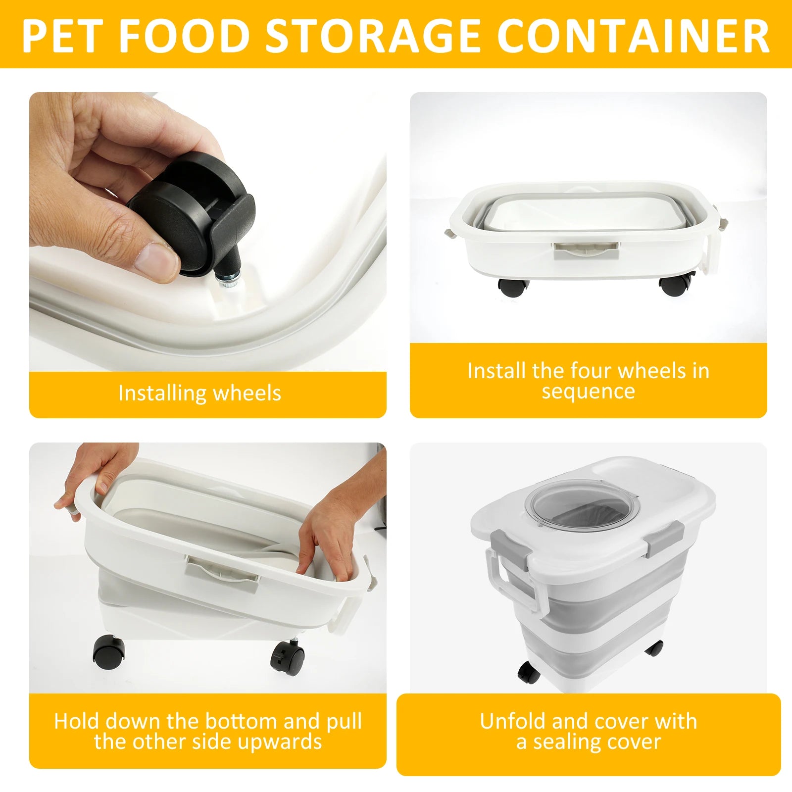 Boîte pliable pour nourriture pour animaux