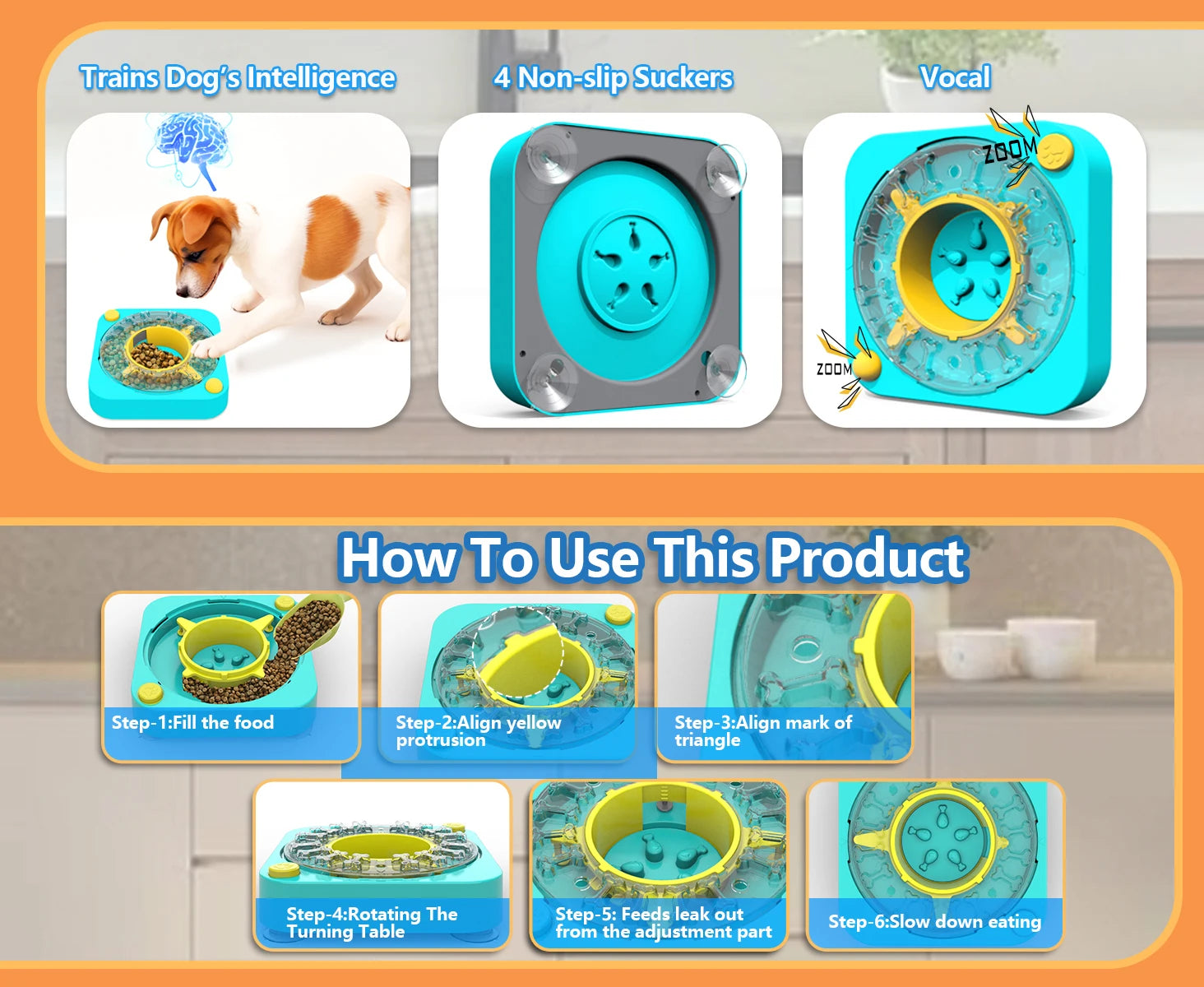 Jouet puzzle interactif 3 en 1 pour chien