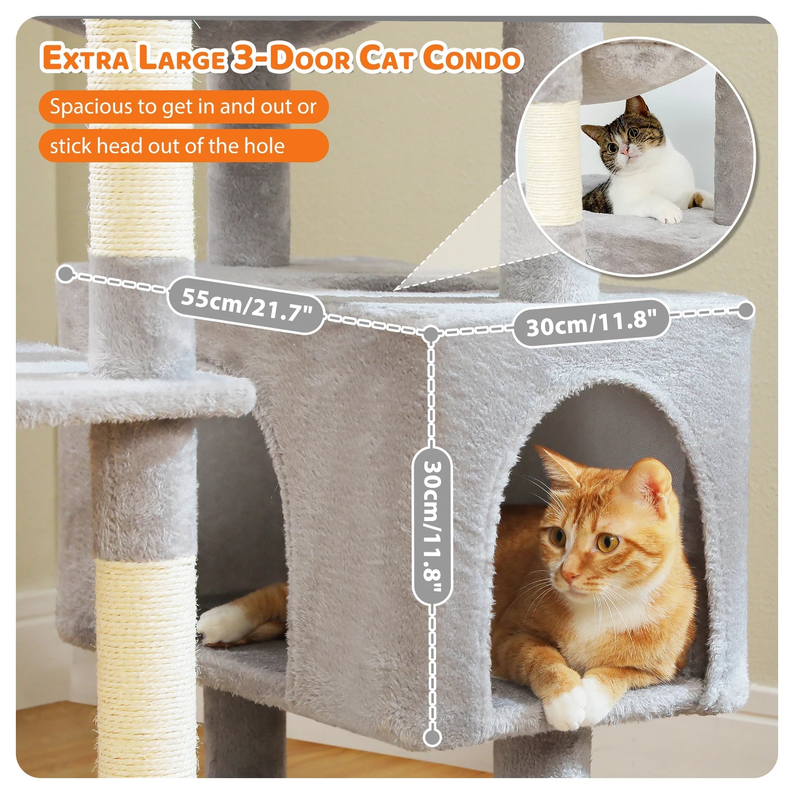 Grand arbre à chat multi-niveaux