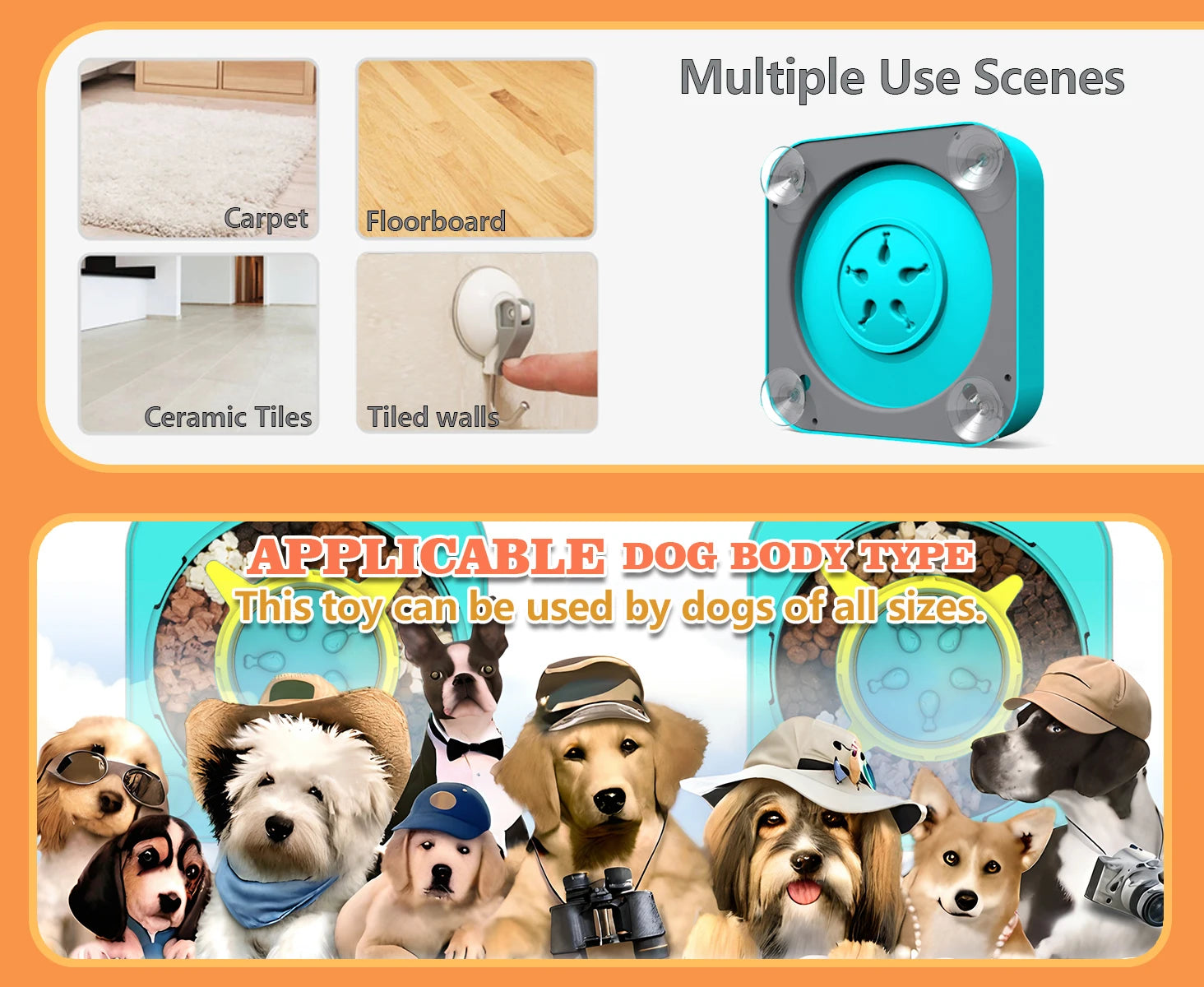 Jouet puzzle interactif 3 en 1 pour chien