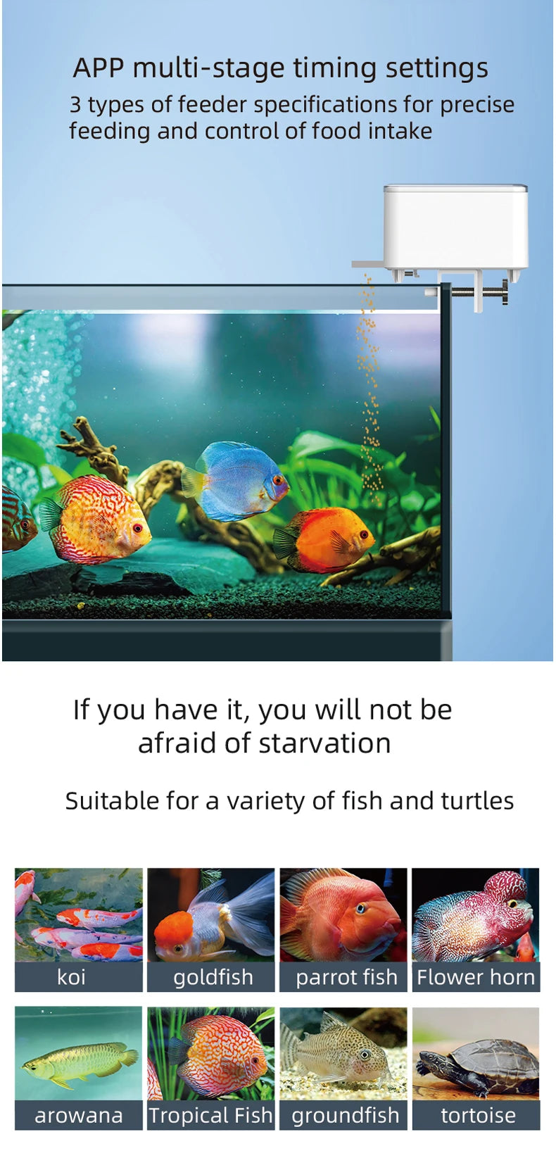Large Capacity Fish Feeder with WIFI app