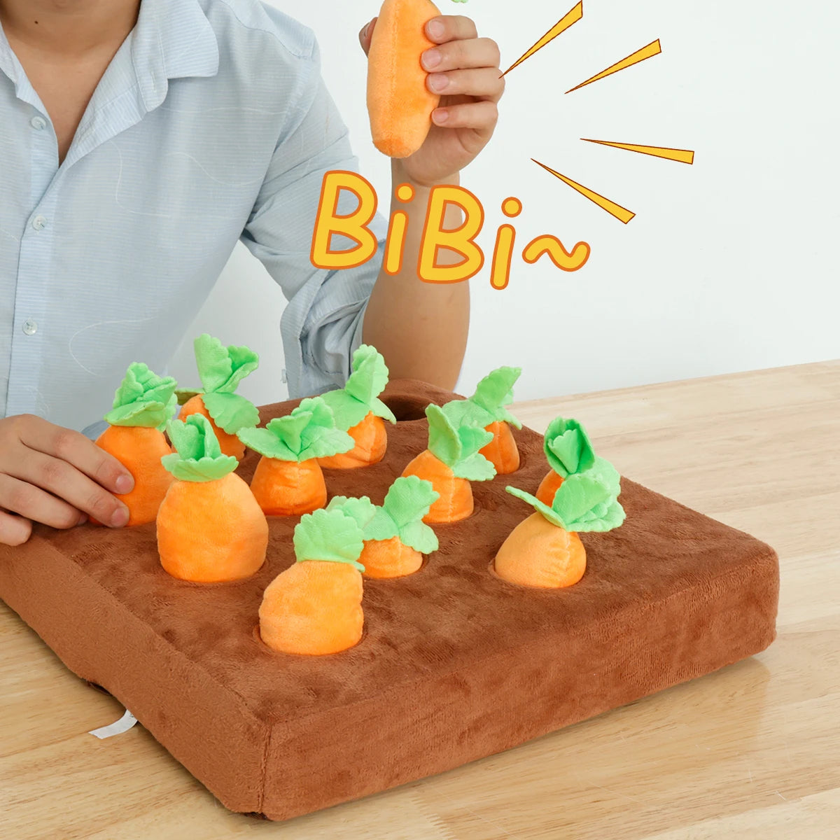 Jouet en peluche carotte pour chien