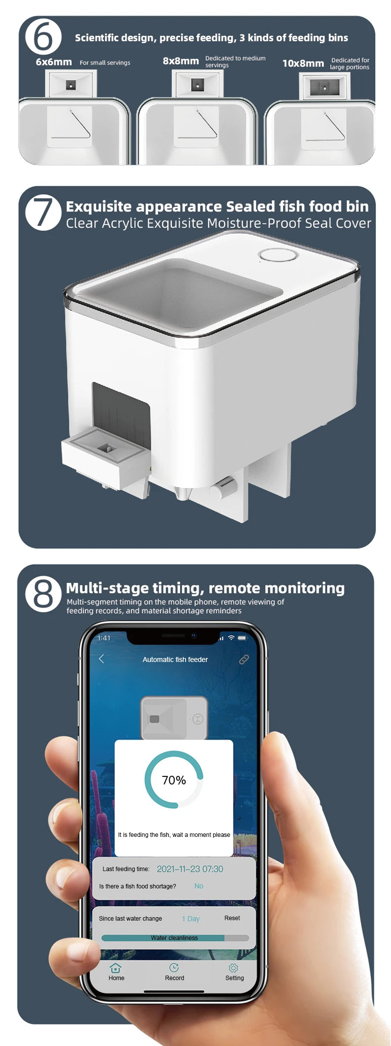Large Capacity Fish Feeder with WIFI app