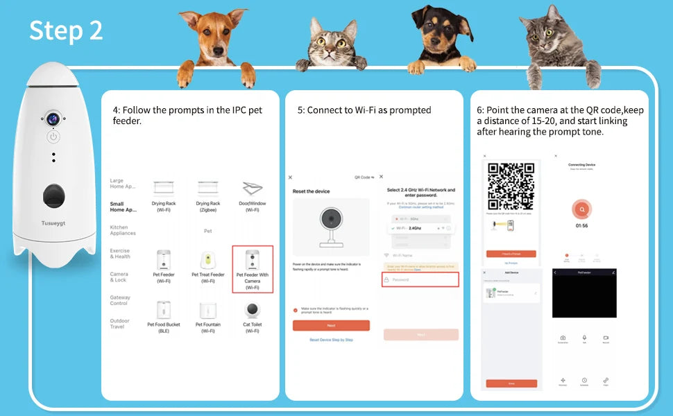 Caméra intelligente pour chien avec distributeur de friandises