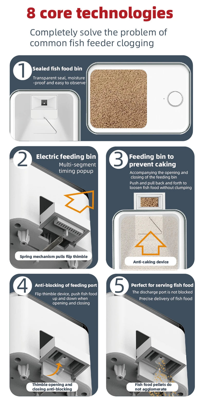 Large Capacity Fish Feeder with WIFI app