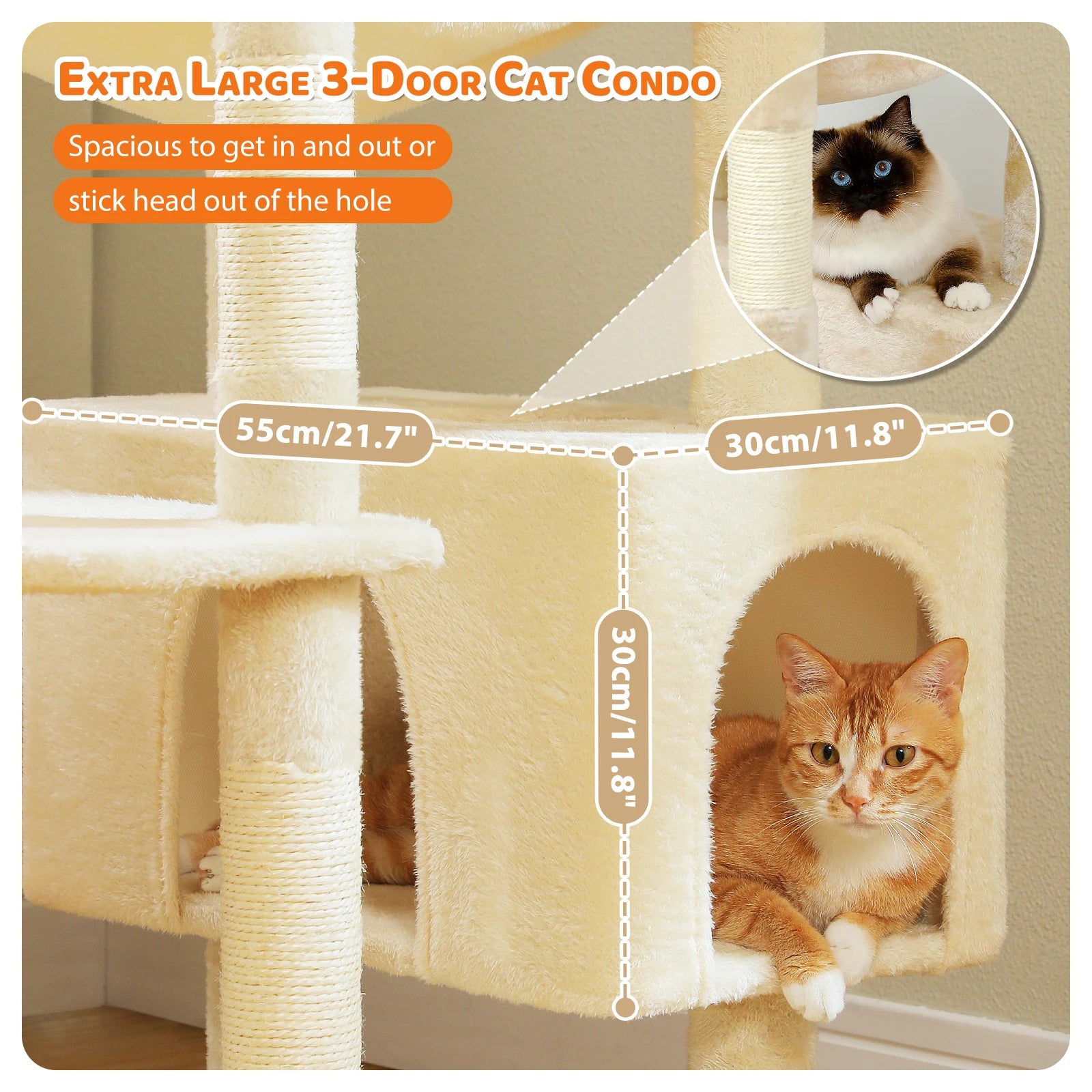 Grand arbre à chat multi-niveaux