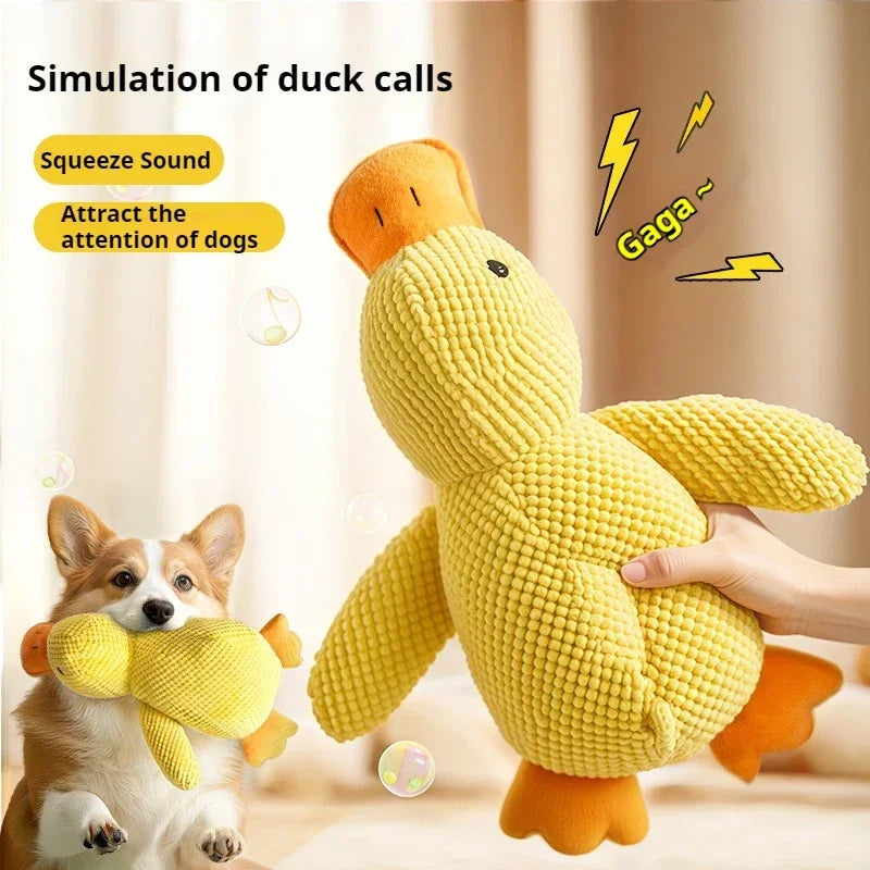 Bite-Resistant Plush Duck Dog Toy