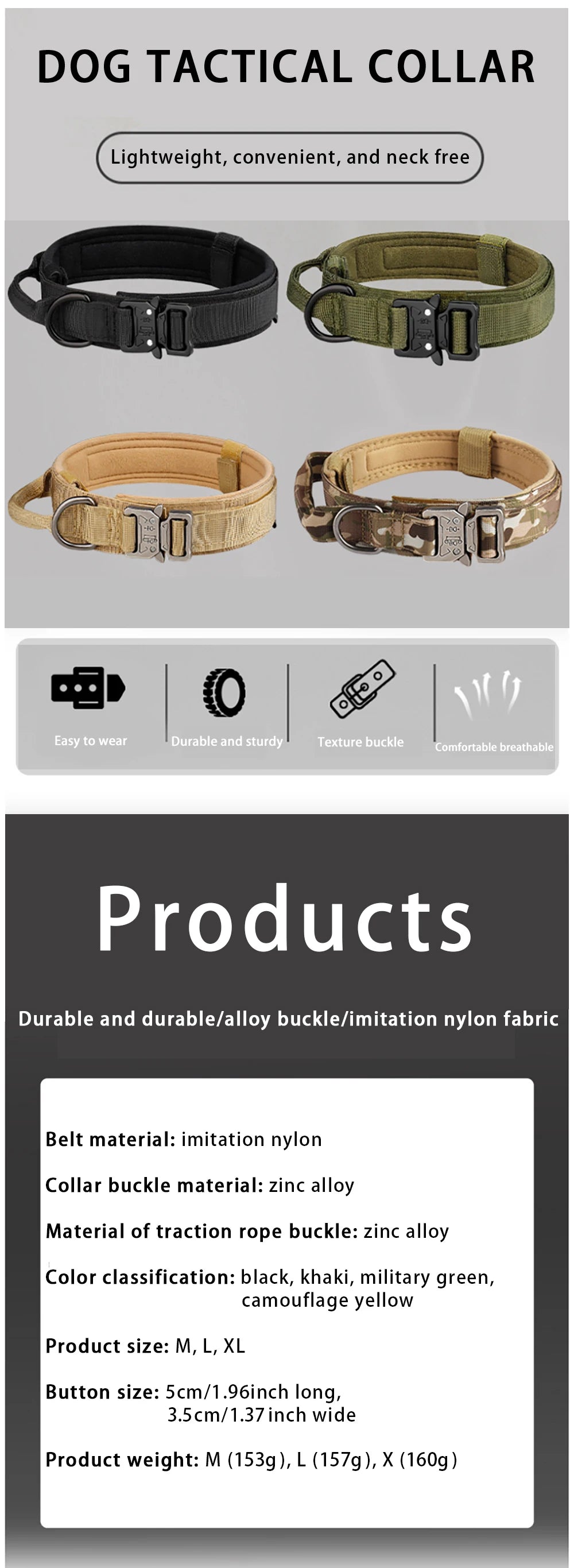 Collier tactique pour chien