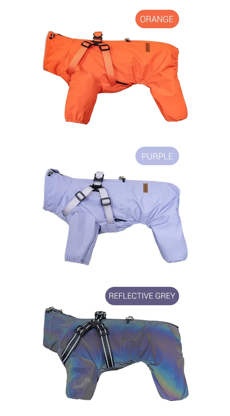 Imperméable avec harnais intégré pour chien