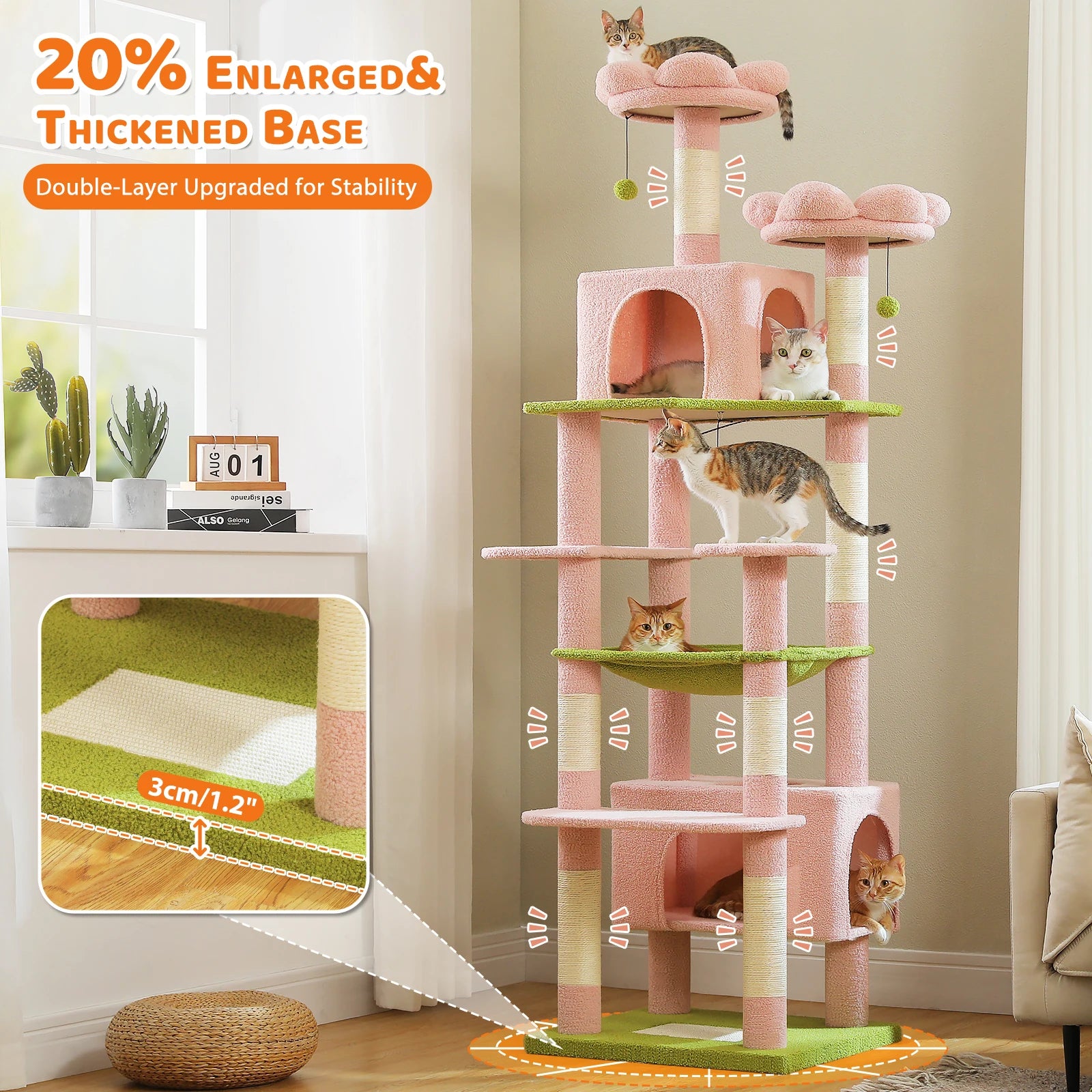 Grand arbre à chat multi-niveaux