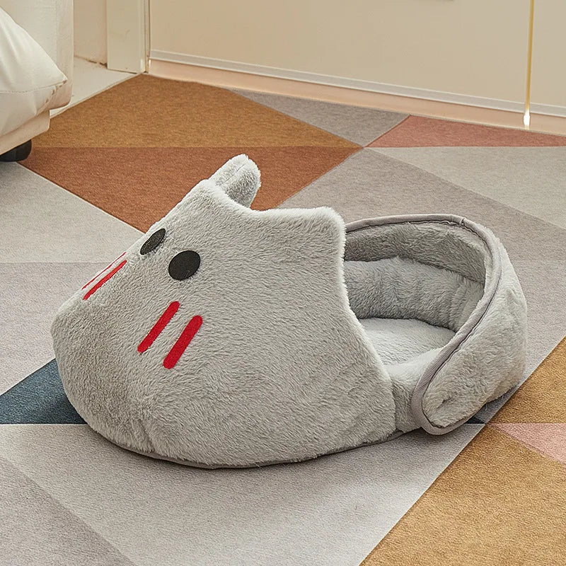 Semi-Enclosed Cat Bed Slip-On Style