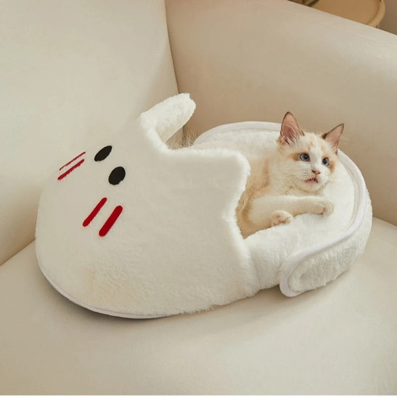 Semi-Enclosed Cat Bed Slip-On Style