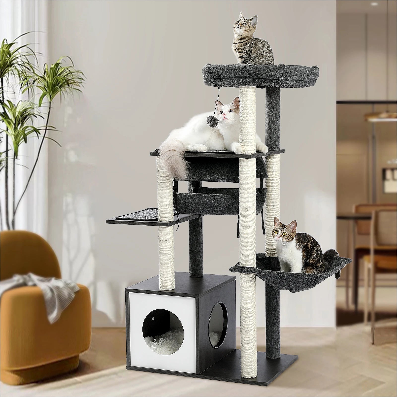 Arbre à chat moderne en bois