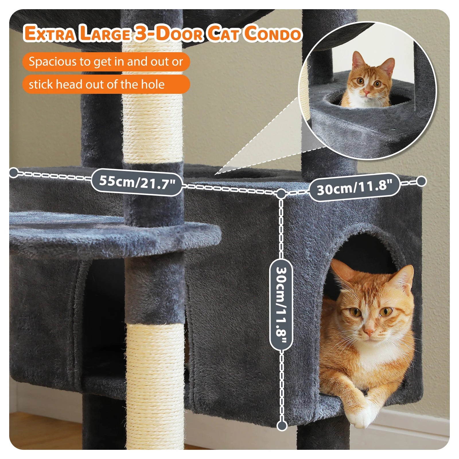Grand arbre à chat multi-niveaux