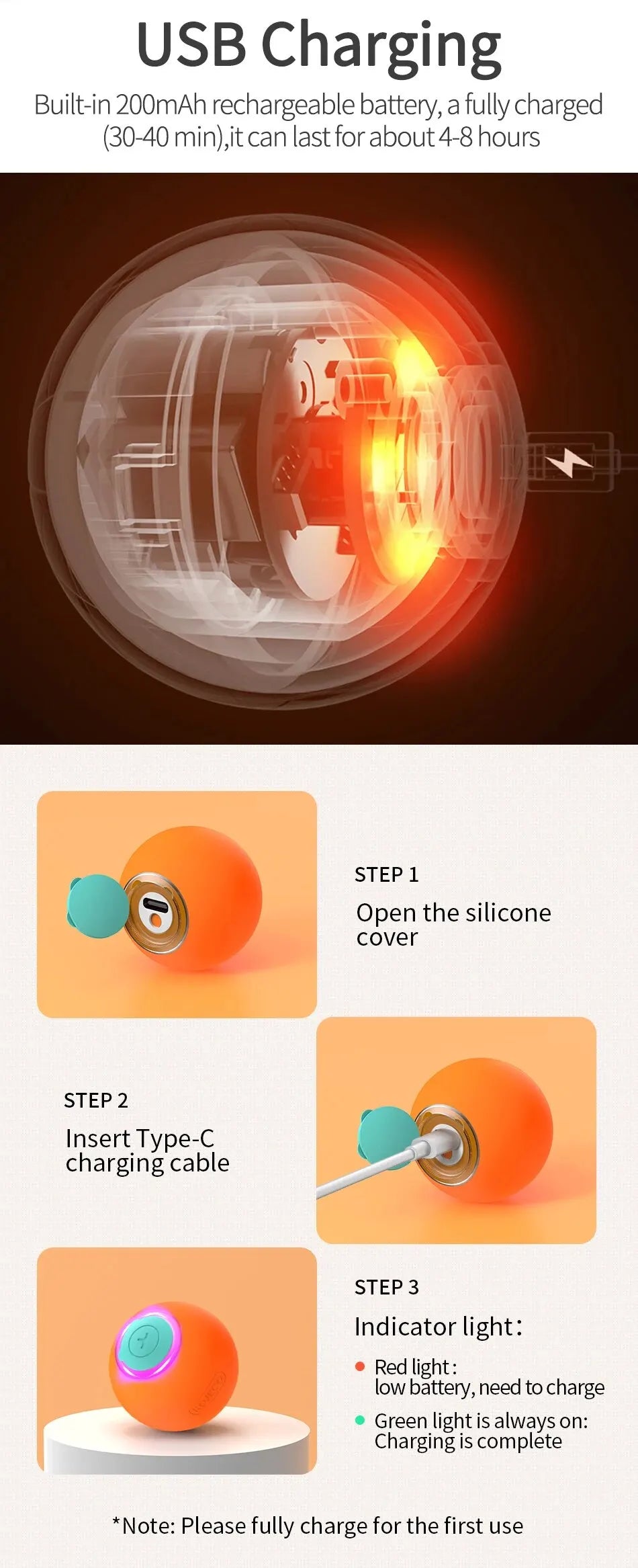 Balle électrique intelligente pour chat