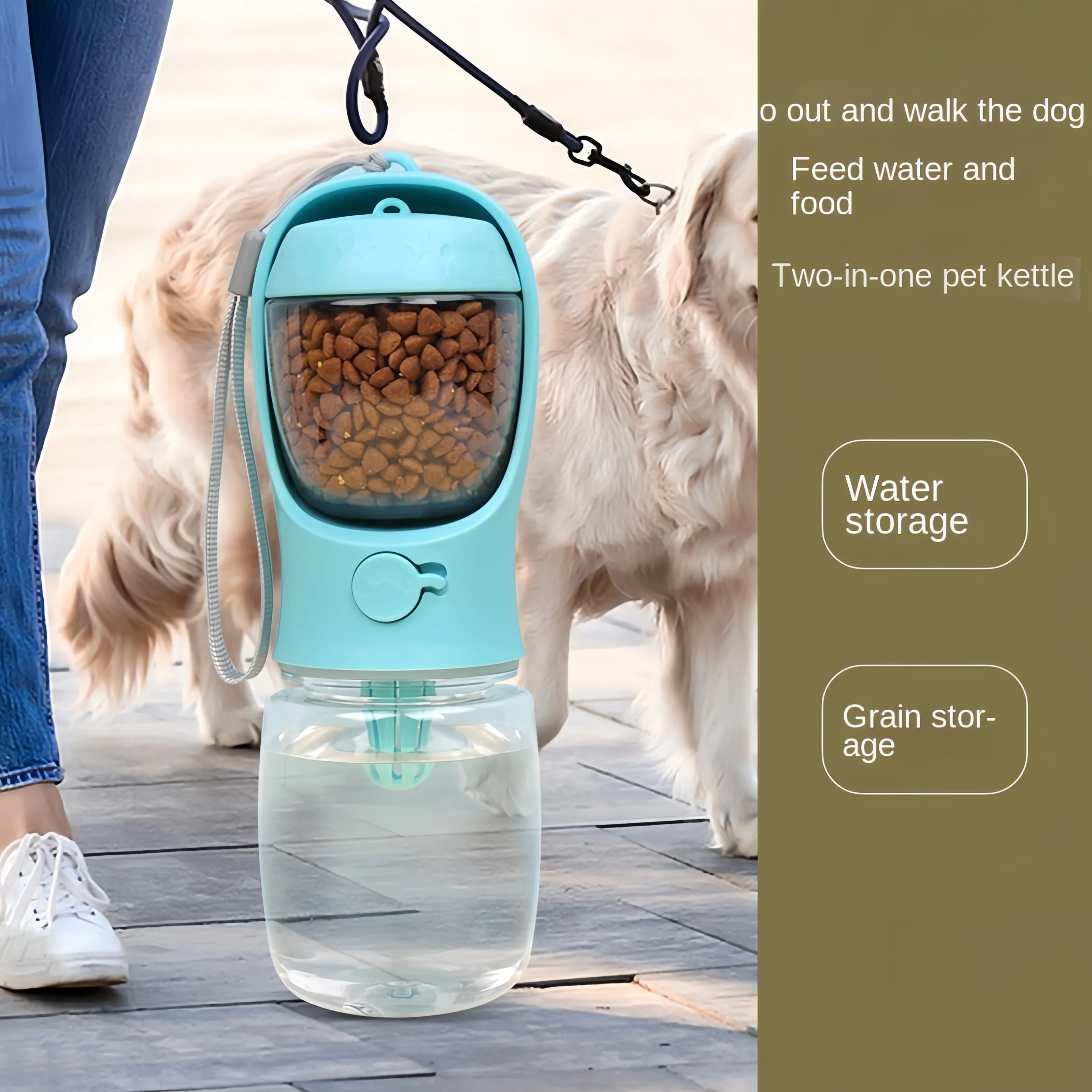 Travel Pet Water Bottle and Food Dispenser