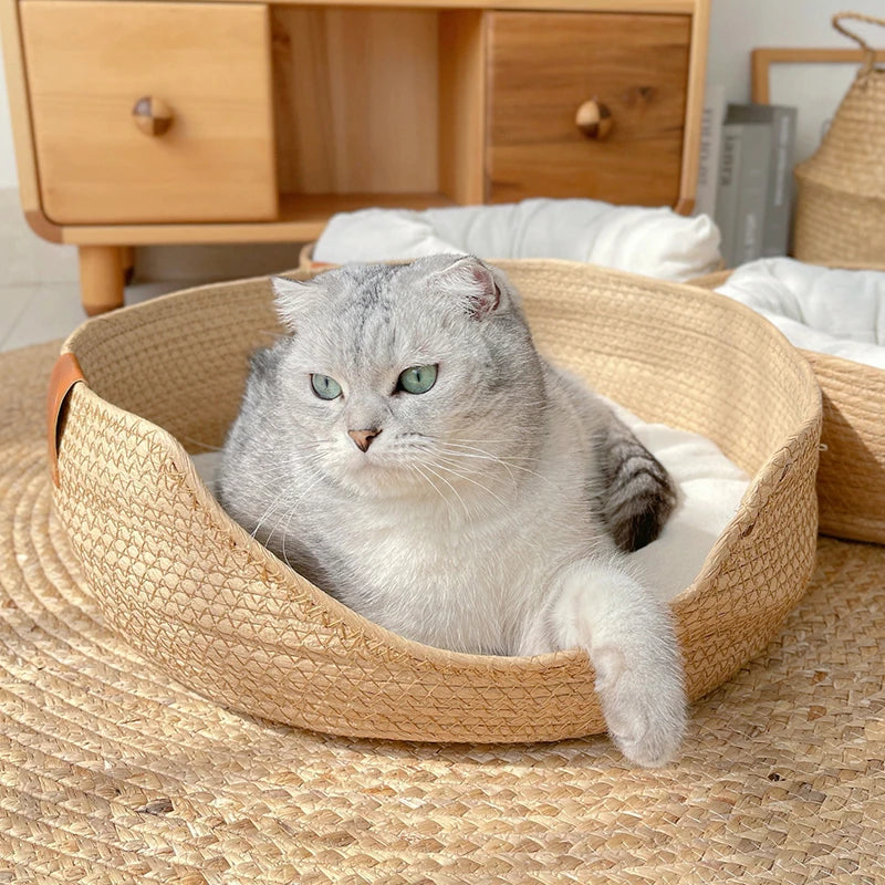 Woven Bamboo Pet Bed