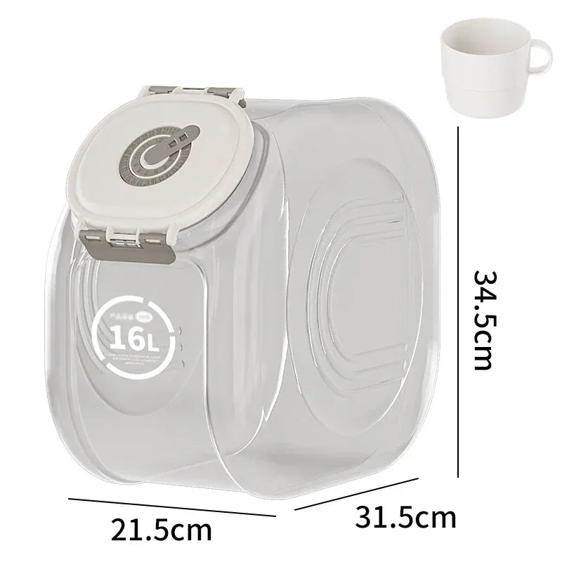 TechnuPet Pet Food Storage Grey 16L Airtight Pet Food Storage Container – 5/10kg Large Capacity