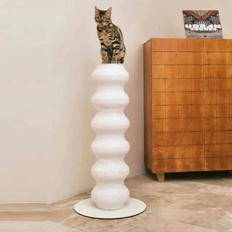 TechnuPet Cat Scratching Post White Cat Scratching Tower