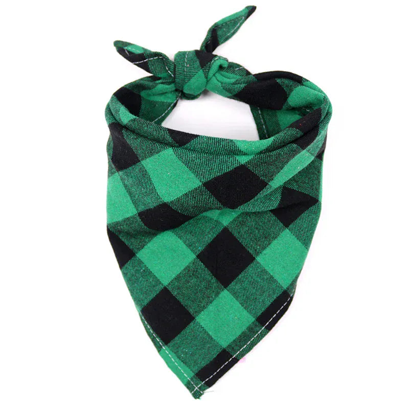 TechnuPet Pet Bandanas green / S Cotton Plaid Dog Bandana