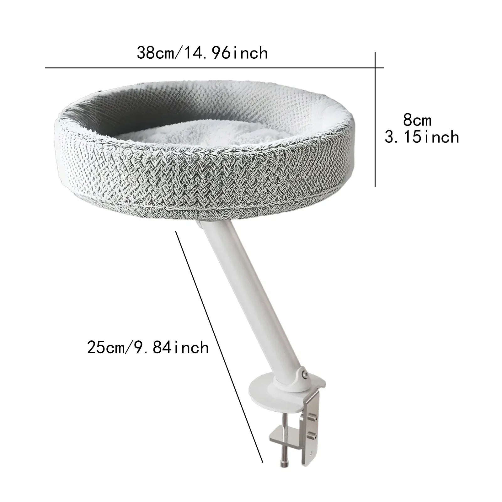 TechnuPet Cat Hammock Gray 25cm Desk Cat Hammock Bed