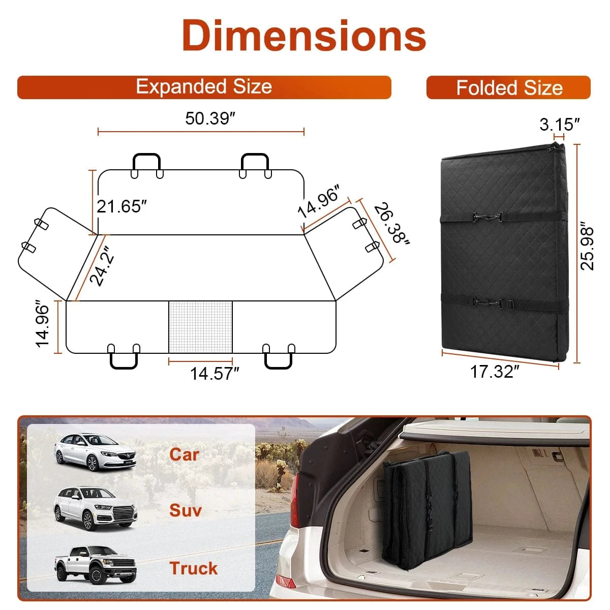 TechnuPet Car Accessories for Dogs Black / 128x61.5cm Dog Car Backseat Extender