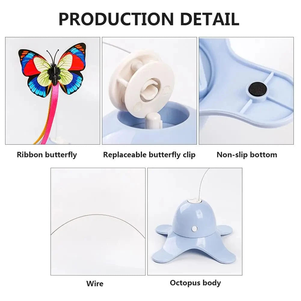 TechnuPet Cat Toys Electric Rotating Butterfly Cat Toy