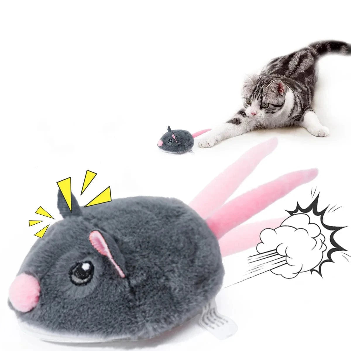 TechnuPet Smart Cat Toys Fast-Moving Electric Plush Mouse