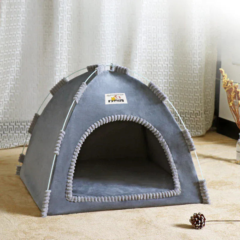 TechnuPet Cat Houses Warm Grey / S 36x36x28cm Foldable All-Season Cat Tent House