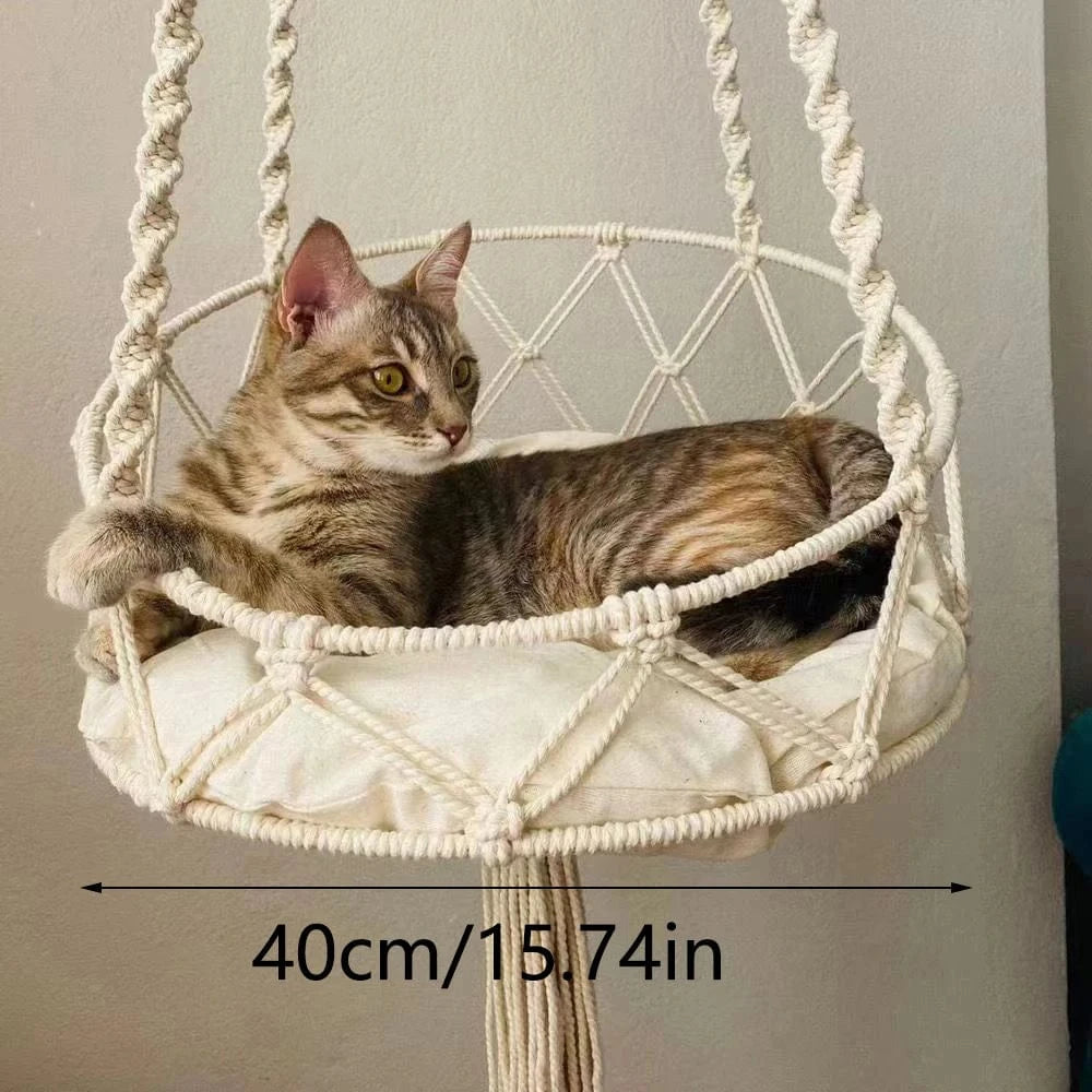 TechnuPet Cat Hammock M Hand-Woven Boho Kitten Hammock