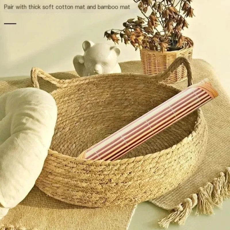 TechnuPet Cat Bed Hand-Woven Rattan Cat Bed