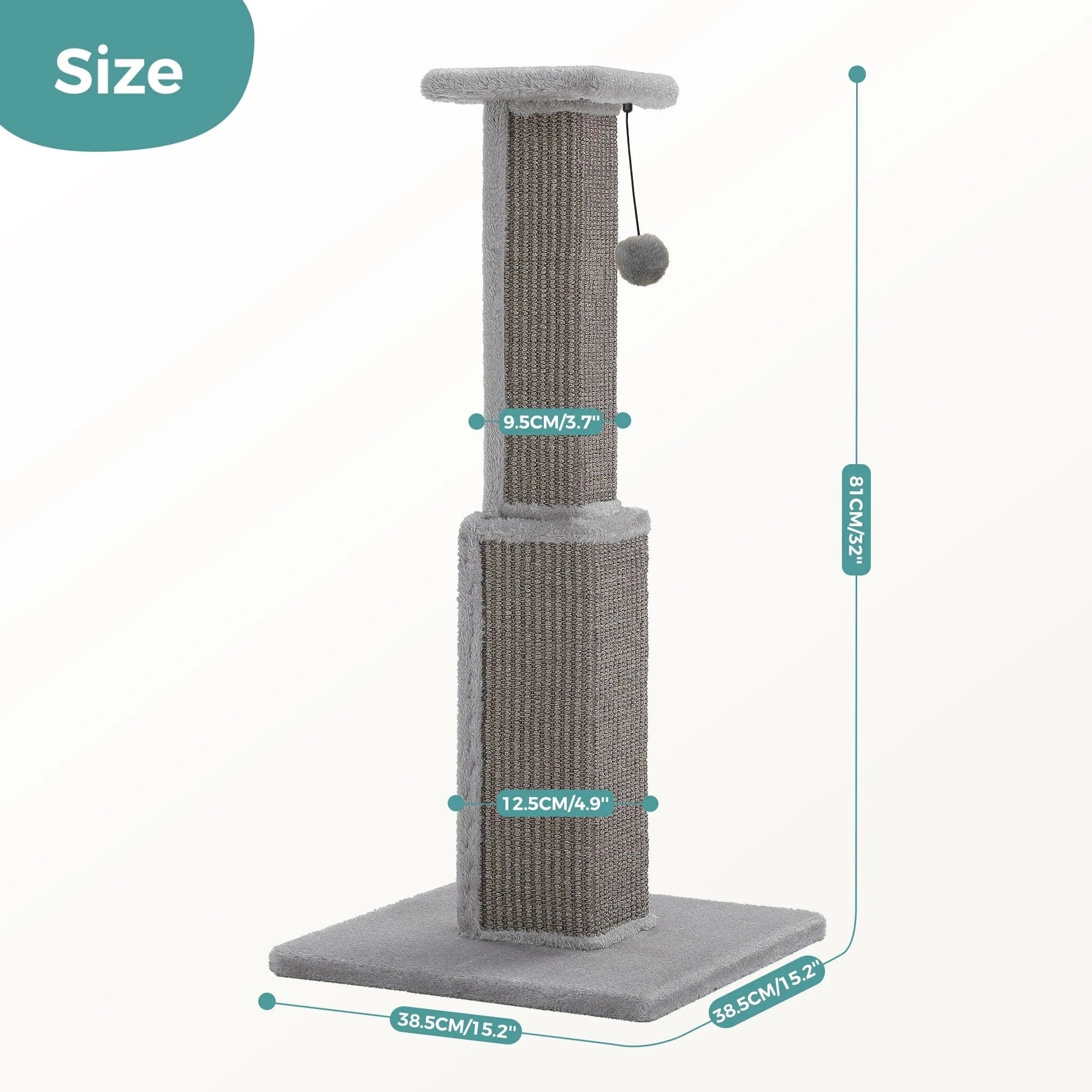 TechnuPet Cat Scratching Post AMT0316GY / L / GERMANY Large Cat Scratching Post