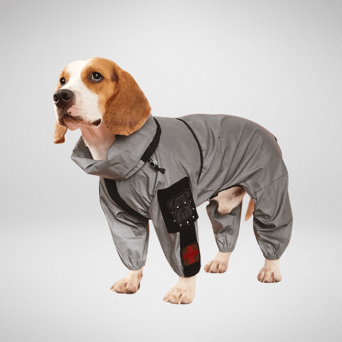 TechnuPet TechnuGray Silver / M Large Dog Raincoat