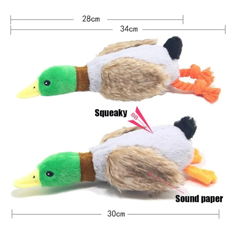 TechnuPet Dog Toys Plush Duck Squeaky Dog Toy