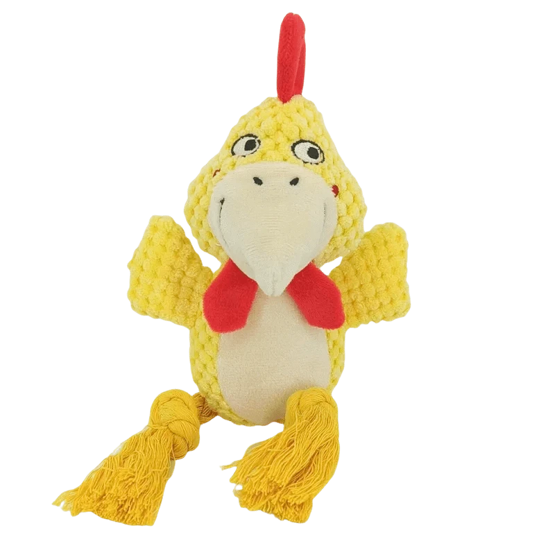 TechnuPet Dog Toys Chicken Plush Squeaky Dog Chew Toy