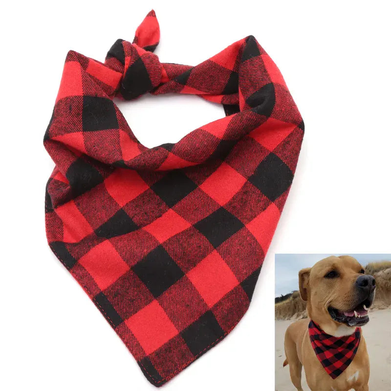 TechnuPet Pet Bandanas Red & Black Plaid Dog Bandana