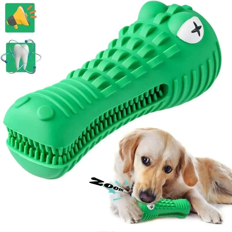 TechnuPet Dog Toys Green Rubber Chew Toy for Aggressive Chewers