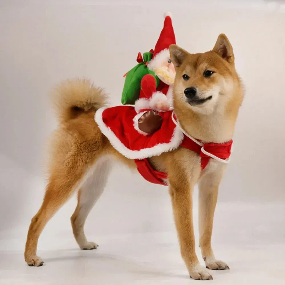 TechnuPet Dog Christmas Outfit Santa Claus Christmas Dog Costume