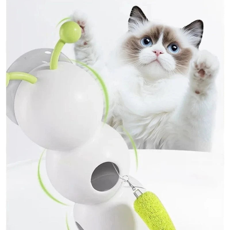 TechnuPet Smart Cat Toys White / XS(old) Self-Entertainment Caterpillar Cat Toy with Feather